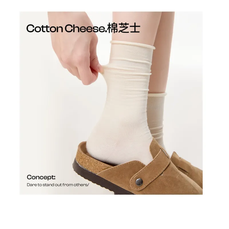 COTTON CHEESE Mid Calf Socks Women's Box 5 Pack-1