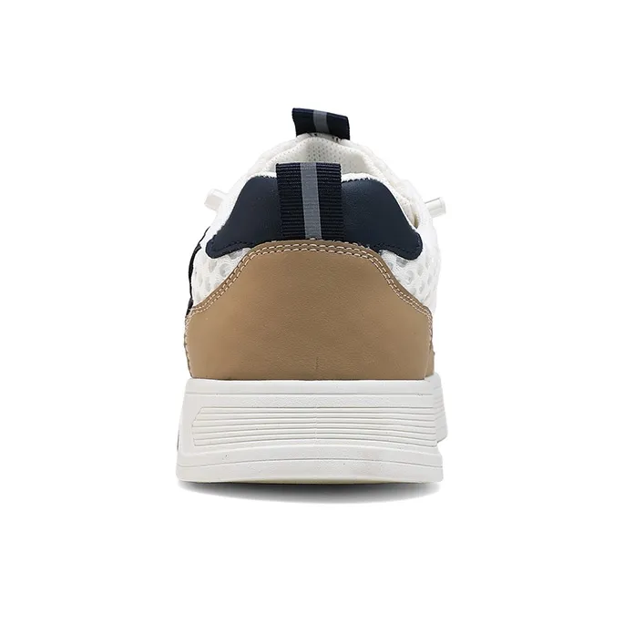 Warrior Abrasion Resistant, Lightweight, And Breathable Low Top Skateboard Shoes Men's Beige Khaki Blue-3