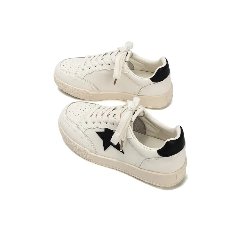 EXULL Q Cushioning Abrasion Resistant Lightweight Low Top Skateboard Shoes Women's Beige Black-4