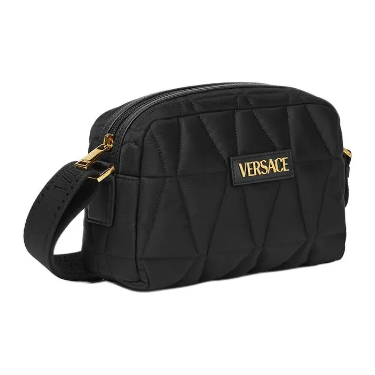 VERSACE Myth Nylon Messenger Bag, Crossbody Bag, Shoulder Bag Men's Black-1