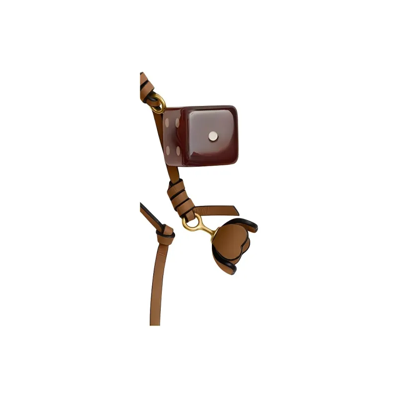 COACH Glove Tanned Leather Bag Charm Bag Accessory Women's Honey Brown-4