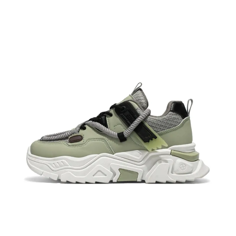 AMICNIEGD Slip Resistant, Abrasion Resistant, Breathable Low Top Chunky Sneakers Men's-12