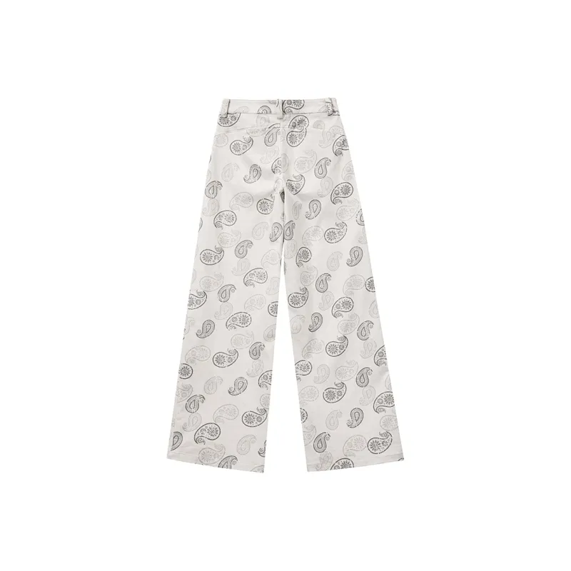 SINBOS Casual Pants Women's Coconut Milk White Pattern-1