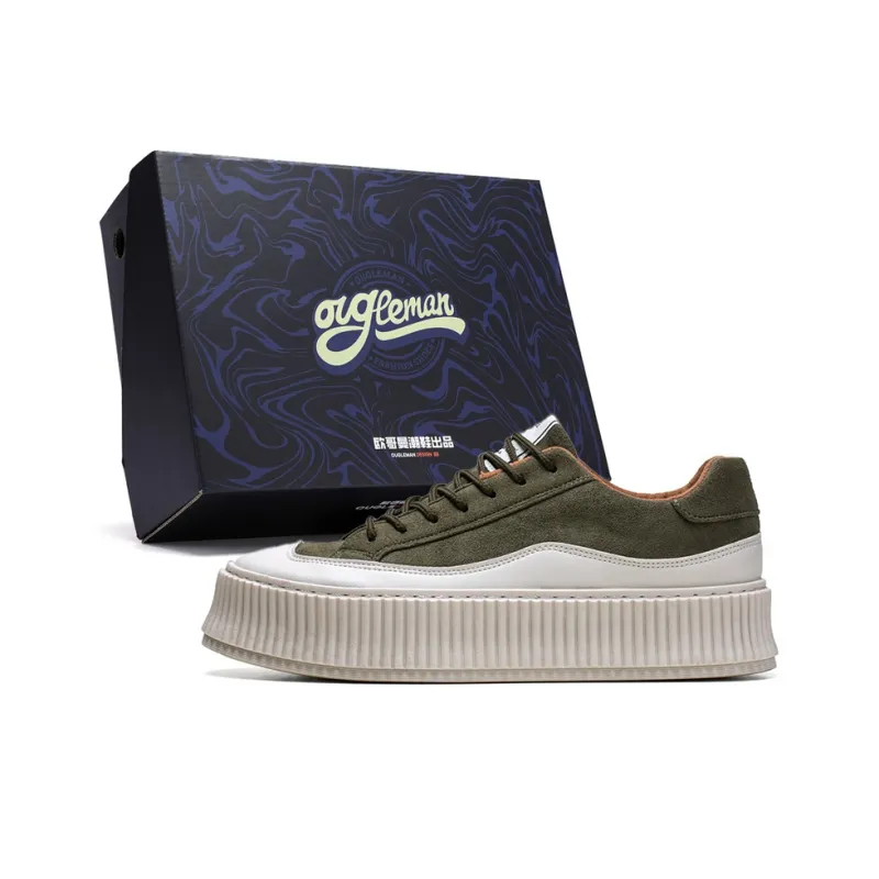 OUGLEMEN Coverage Slip Resistant And Abrasion Resistant Low Top Skateboard Shoes Men's-6
