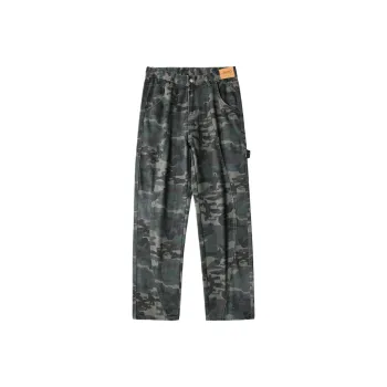 Jeep Casual Pants Unisex Green Camouflage