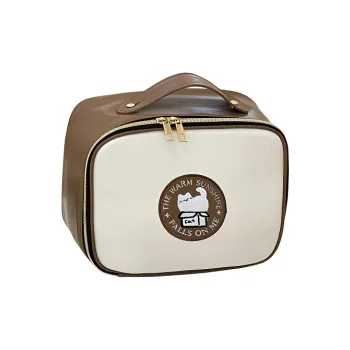 Gentle Welcome Premium Leather Portable Large Capacity Divided Storage Bag Make up Tools 1 Pc