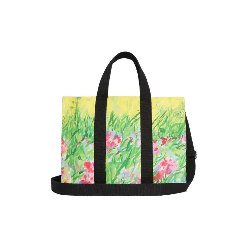 MSGM Fabric Tote Bag, Shopping Bag, Shoulder Bag, Crossbody Bag, Handbag Women's Green-2