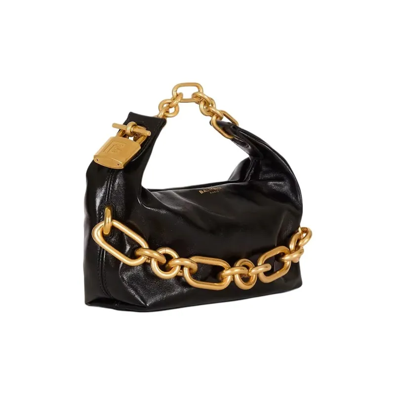 BALMAIN Calfskin Handbag Mini Women's Black-1