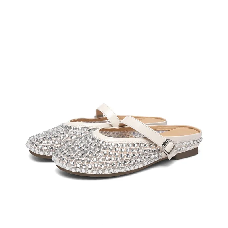 Golden Silk Rabbit Closed Toe Slippers Women's-9
