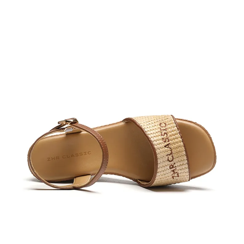 ZHR One Strap Sandals Women's Apricot-2
