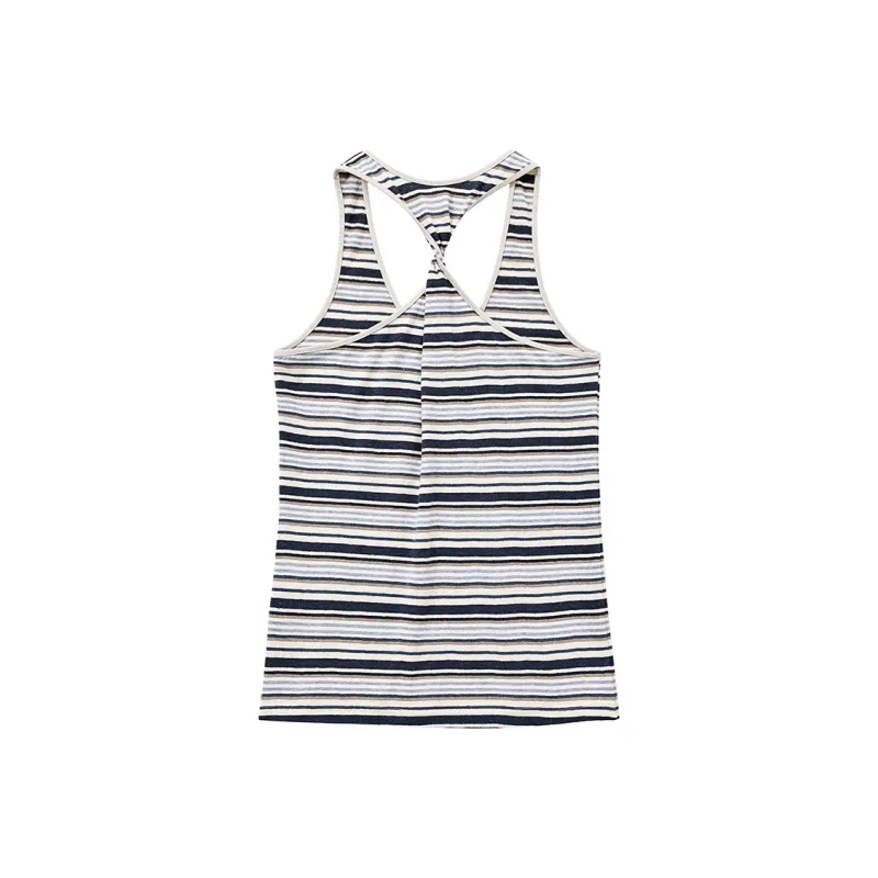 SINBOS Tank Tops Women's Blue Stripe-1