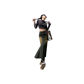 YINLEI Denim Long Skirt Women's