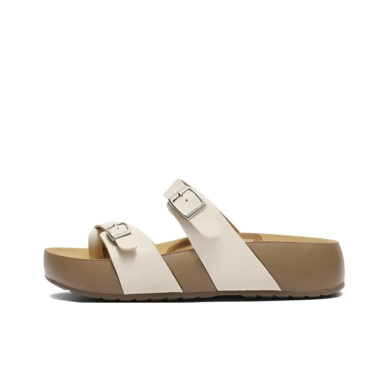 BELLE Slide Slippers Women's Yellow/Gray/Ecru-10