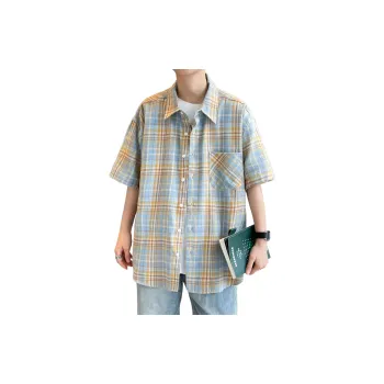 HOKLV Shirts Unisex Yellow Plaid