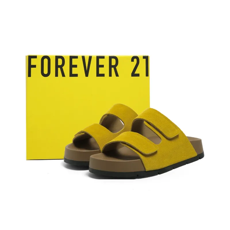 FOREVER 21 Slip Resistant Odor Resistant Abrasion Resistant Slide Slippers Women's Yellow-4