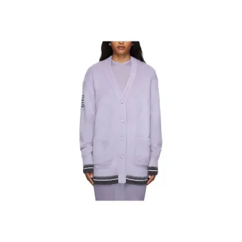 Givenchy Long Cardigan With Logo In The Back 'Lilac/Dark Grey'