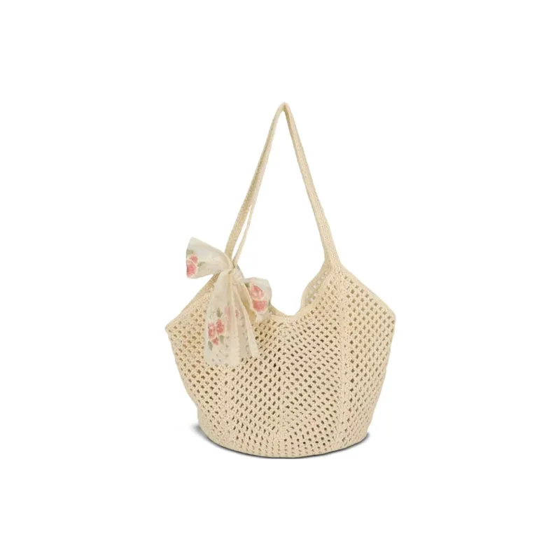 COMELY Fabric Shoulder Bag, Handbag Regular Women's Ecru-6