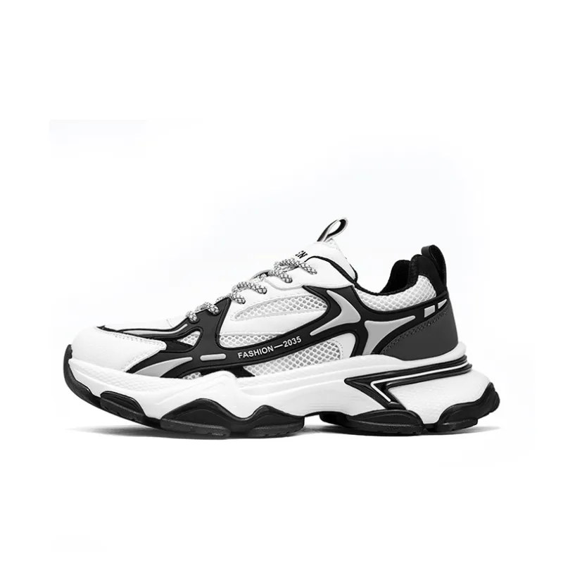 KYMOOU Shock Absorbers Slip Resistant Breathable Low Top Chunky Sneakers Men's-0