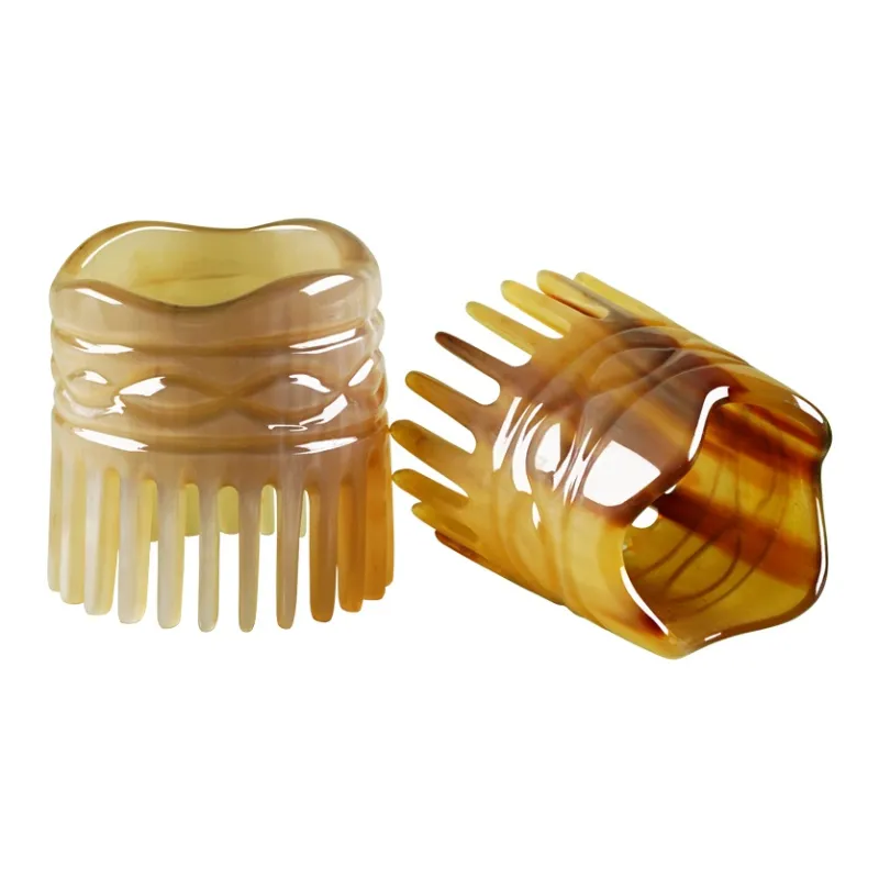 Min Bao Ox Horn Massage Comb Natural Cylinder Gua Sha Head Specialized-6