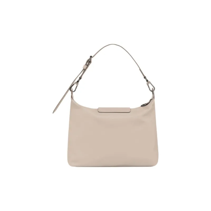 LONGCHAMP Leather Shoulder Bag Women's Dark Silver-2
