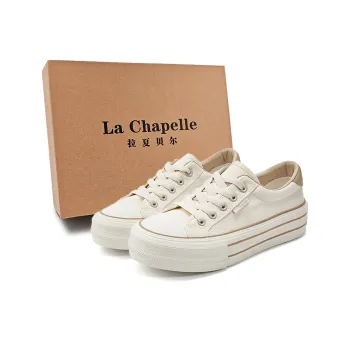 La Chapelle Anti Slip Wear Resistant Low Top Canvas Shoes Women's Beige