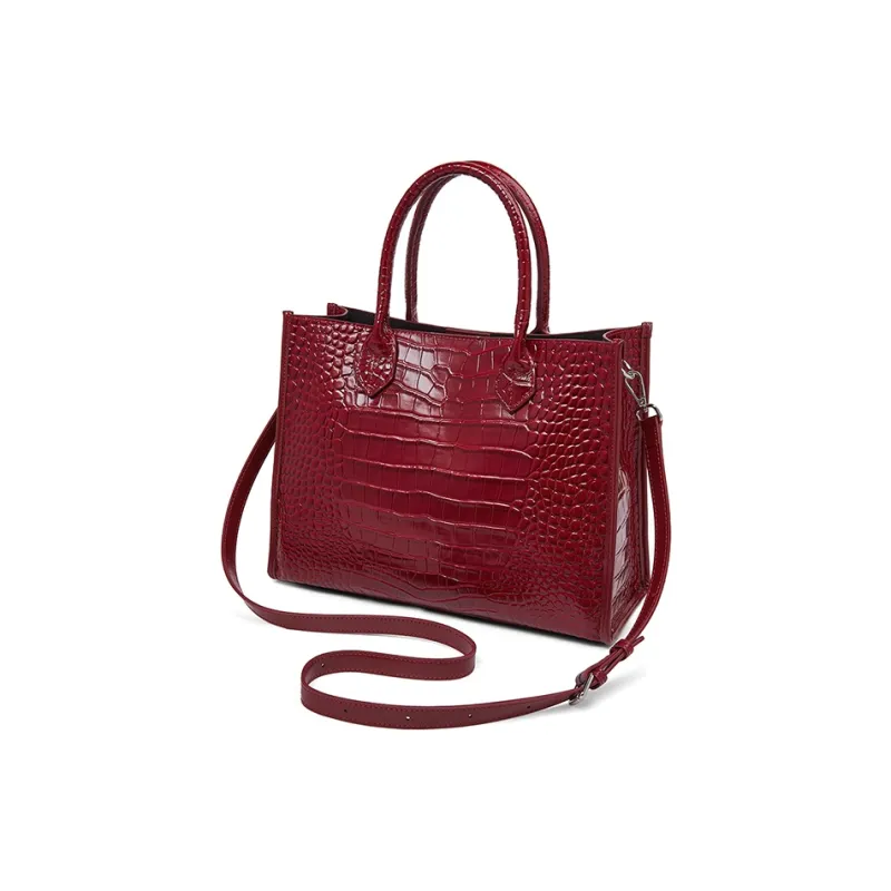 Old Man's Head Top Grain Cow Leather Tote Shoulder Bag, Crossbody Bag, Handbag Regular Women's Black/Red/Brown-10