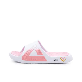 PEAK Tai Ji1.0 Quiet Slip Resistant Cushioning Slide Slippers Unisex White Pink