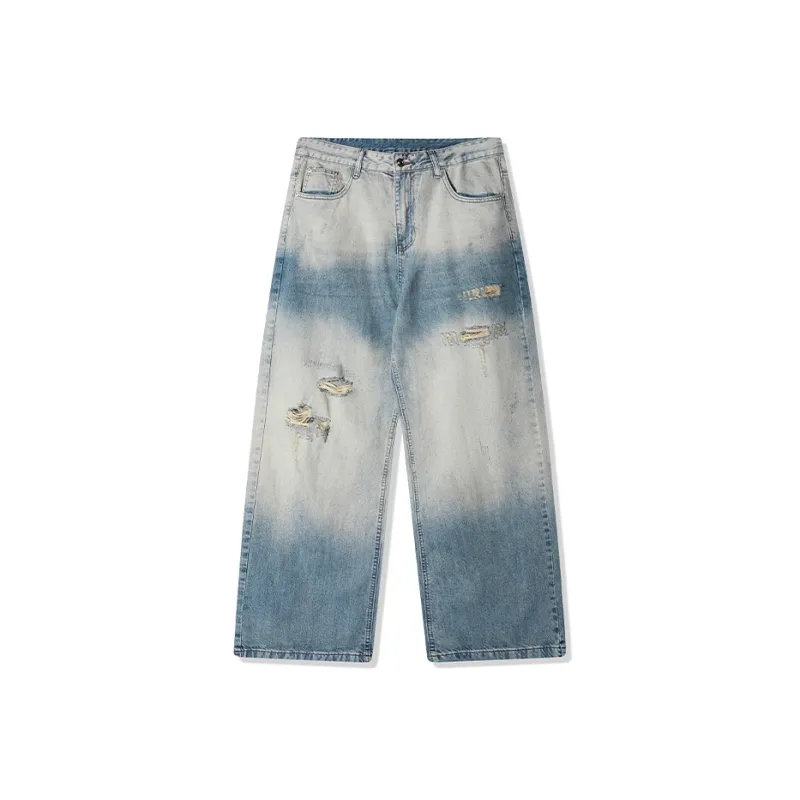 LANGWEIZHE Hip Hop Street Style Distressed Loose Fit Straight Fit Basic Casual Pants Unisex-7