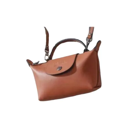 LONGCHAMP Cow Leather Coin Purse Unisex Tobacco