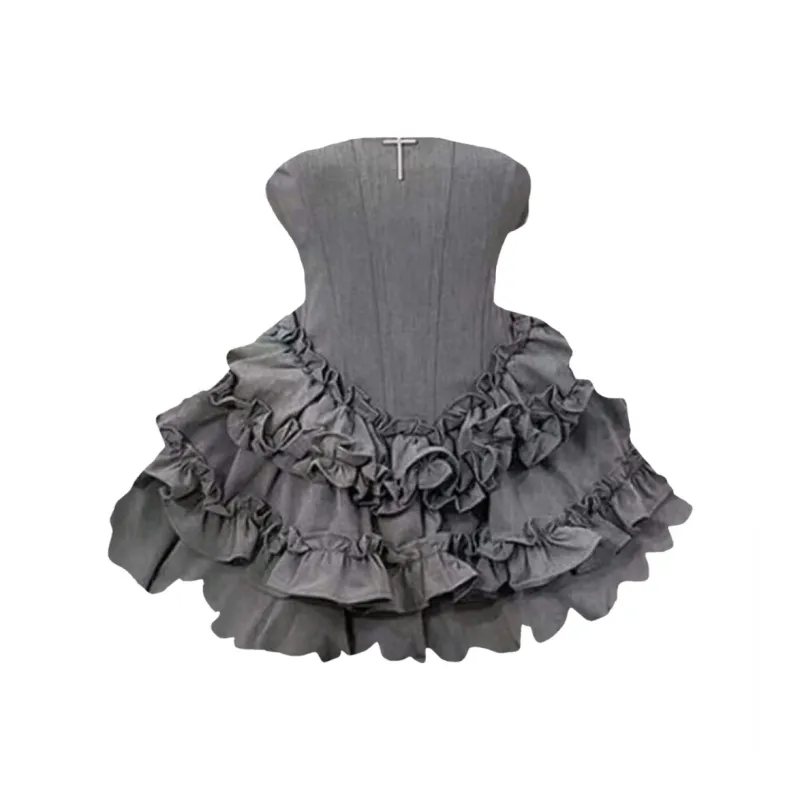 ETSE Sleeveless Dresses Women's Gray Dress-0