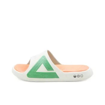 PEAK Tai Ji1.0 Quiet Slip Resistant Abrasion Resistant Slide Slippers Unisex Ecru Fruit Green