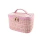 Makeup Bag-Gold-Threaded Chanel Style-Pink