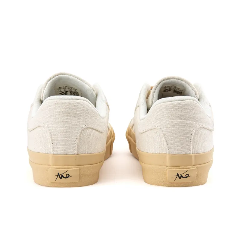 WANSWER Slip Resistant Shock Absorbers With Abrasion Resistant Properties Low Top Skateboard Shoes Unisex Oak White-4