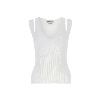 Alexander McQueen V Neck Cut Out Knitted Top