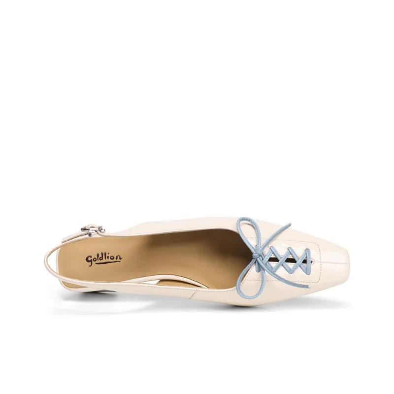 GOLDLION High Heels Women's Ecru/Black-2