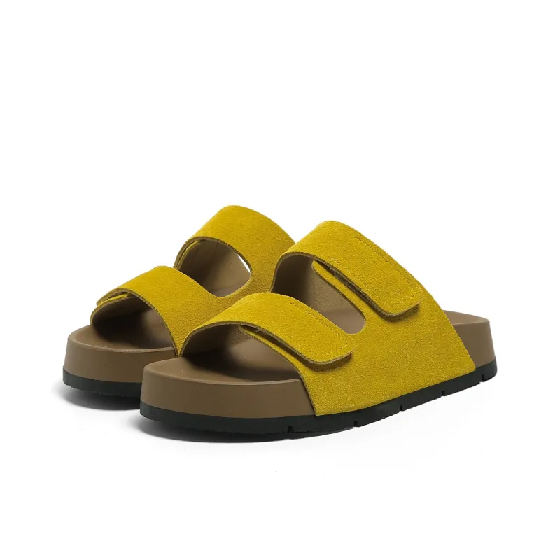 FOREVER 21 Slip Resistant Odor Resistant Abrasion Resistant Slide Slippers Women's Yellow-1