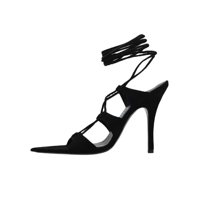 The Attico Renèe One Strap Sandals 10.5cm Women's Black-0