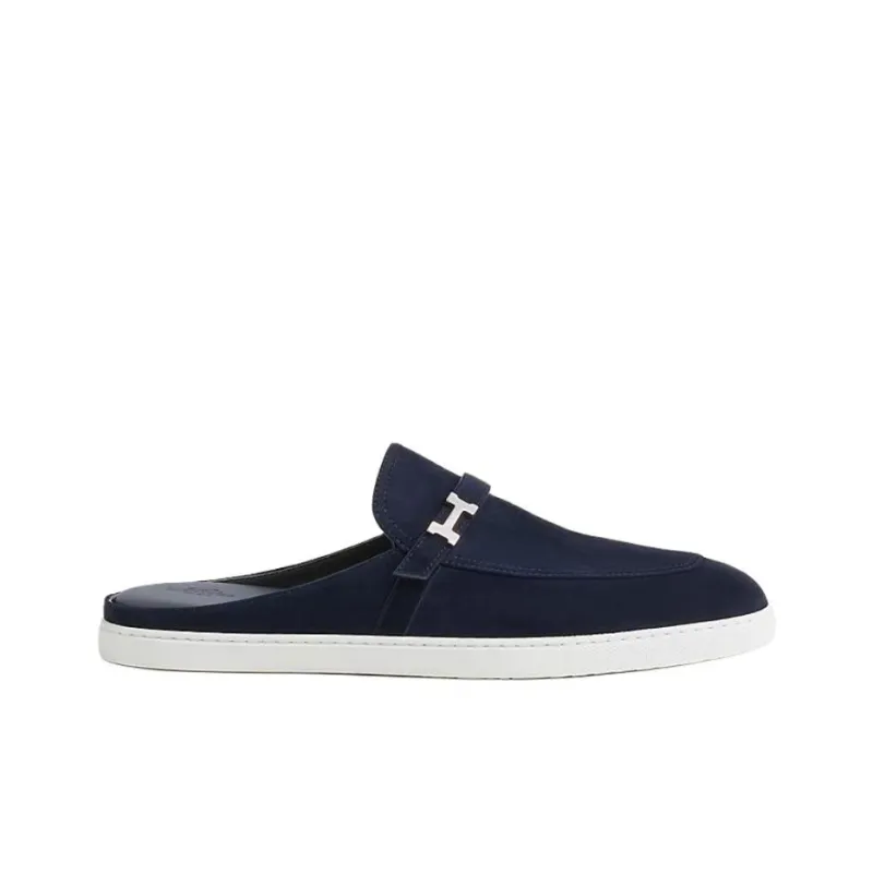 HERMES Closed Toe Slippers Men's Dark Blue-1