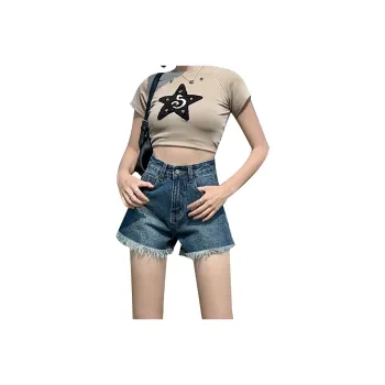 LCEVHZ'S Denim Shorts Women's Blue