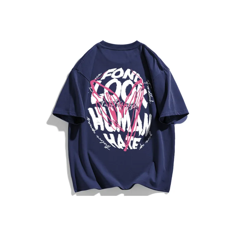 FONDLOOK T-Shirts Unisex Navy Blue-0