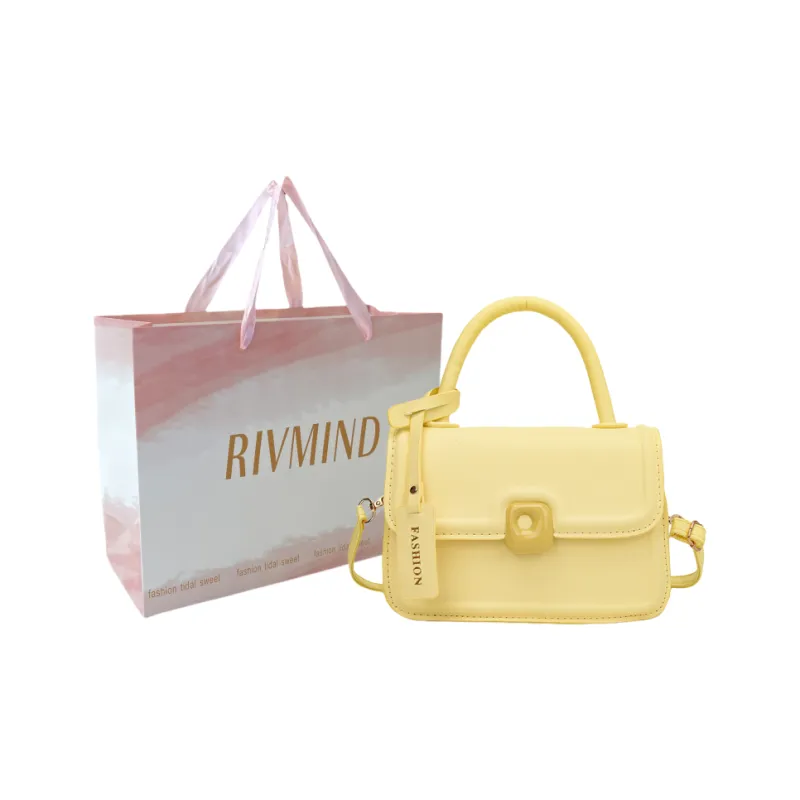 RIVMIND PU Handbag Women's White/Black/Pink/Yellow-16
