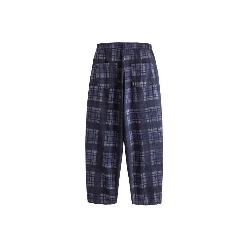 ME DA IGUAL Jeans Men's Blue Plaid-1