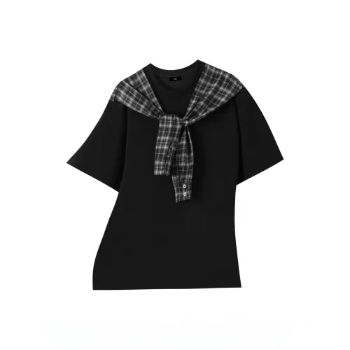 Cotton Gene 블랙 남녀공용 티셔츠