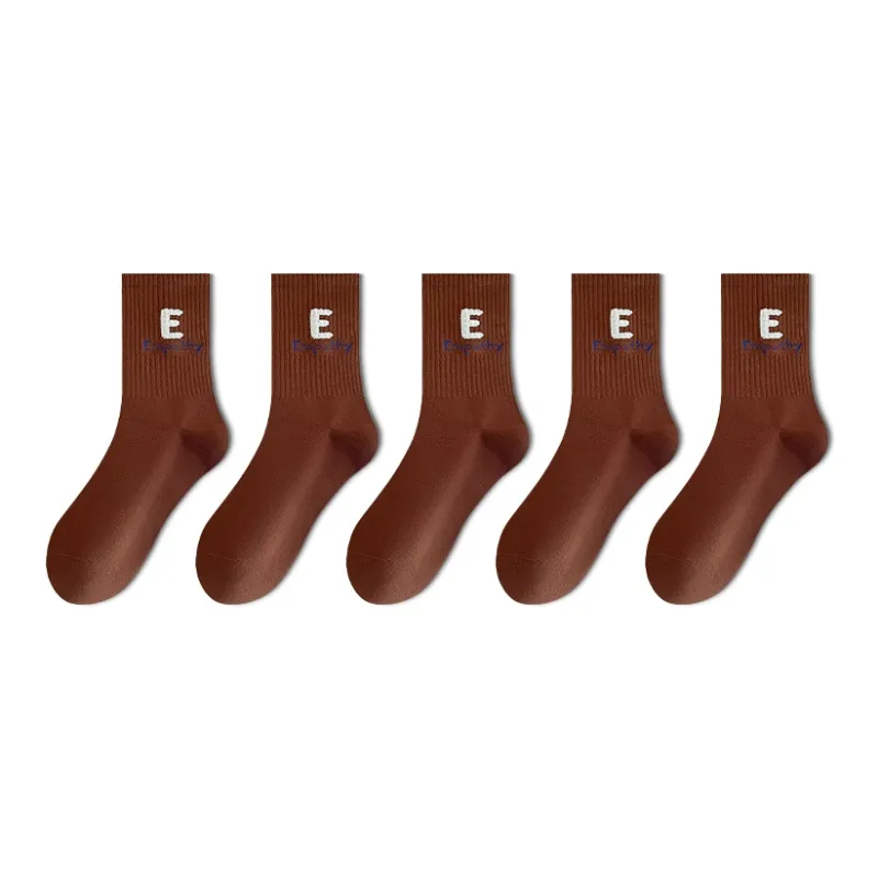 LUOLIAN Mid Calf Socks Women's 5 Pack-6