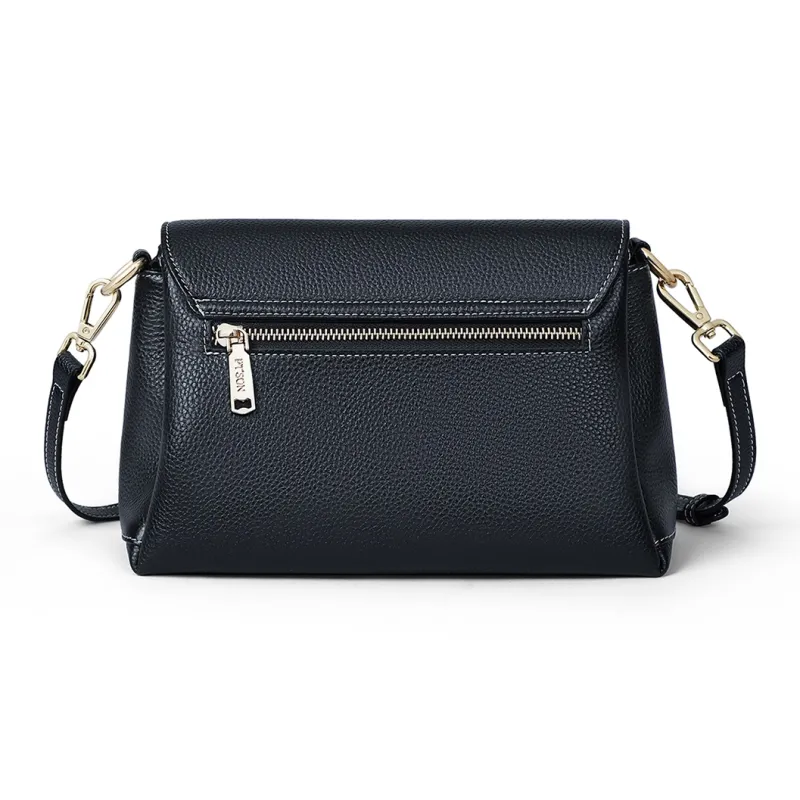 PT'SON Cow Leather Crossbody Bag, Shoulder Bag Regular Women's Black-4