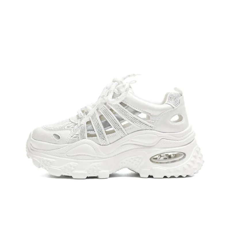 JOSINY Abrasion Resistant Slip Resistant Low Top Chunky Sneakers Women's-0
