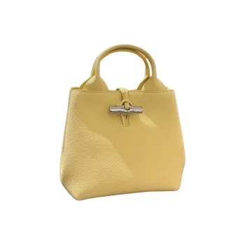 LONGCHAMP Roseau Cow Leather Handbag Mini Women's Yellow