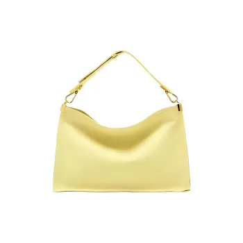 COCCINELLE Cow Leather Handbag Large Size Women's Lemon Juice Color