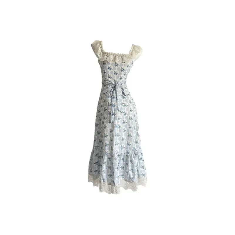 POPO.INFO Slip Dresses Women's Blue-1