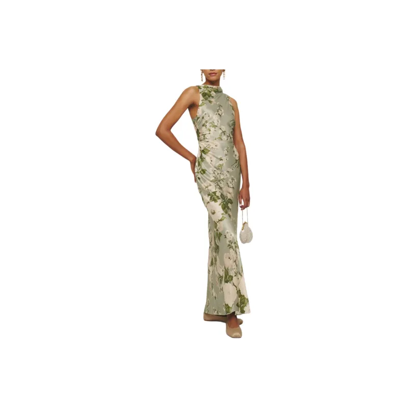 REFORMATION Anaiis Silk Dress Sleeveless Dress Women's-0